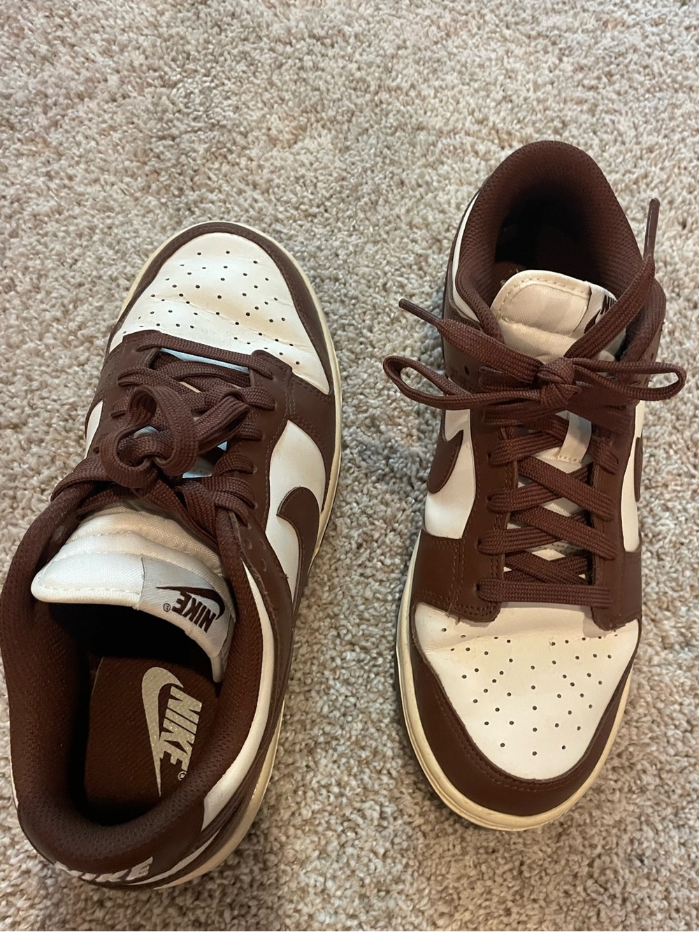 Nike Low-Top Sneakers in Dark Brown/White